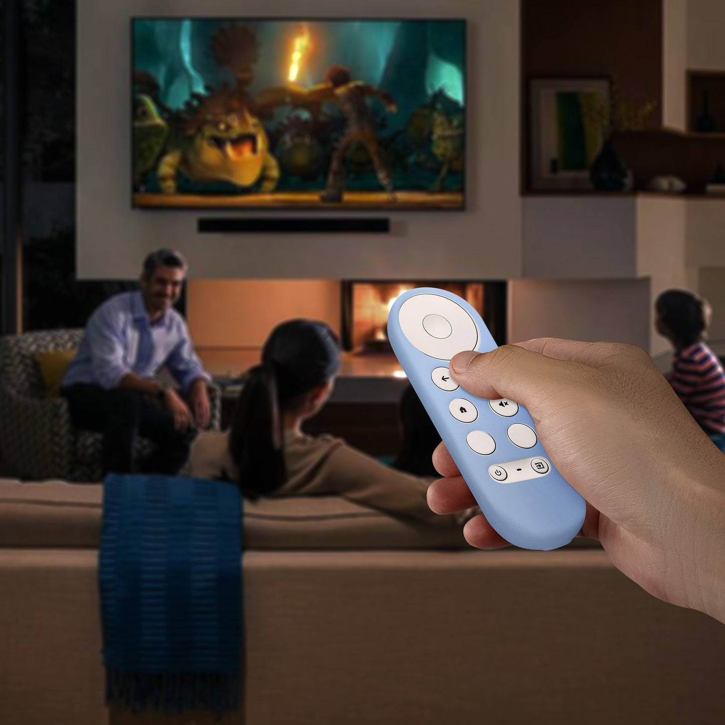 kwmobile Hülle für Fernbedienung und Streaming Gerät kompatibel mit Google Chromecast 2020 4K (not for New-Generation) Case Set für TV Zubehör