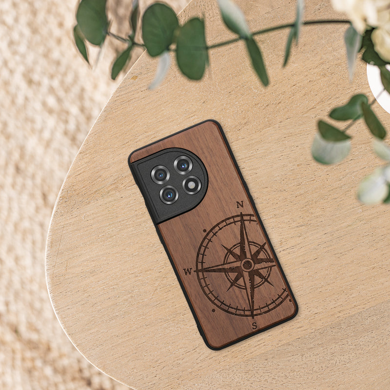 Holz Hardcase mit TPU Bumper für OnePlus 11 Aufgehende Sonne
