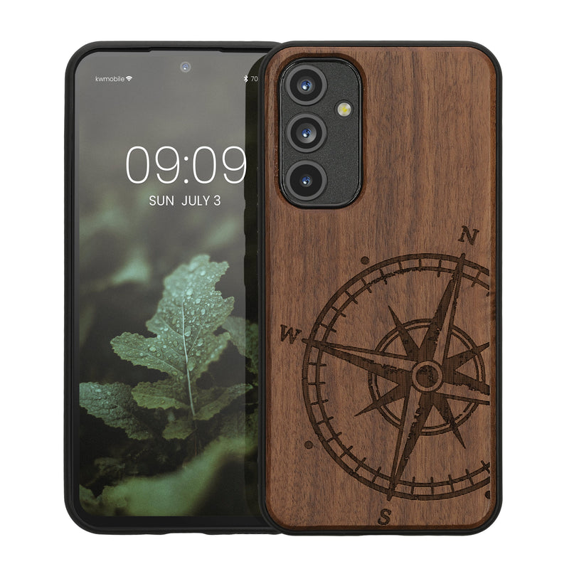 kwmobile Hülle kompatibel mit Samsung Galaxy A54 5G Handy Cover TPU Handyhülle Kompass Vintage