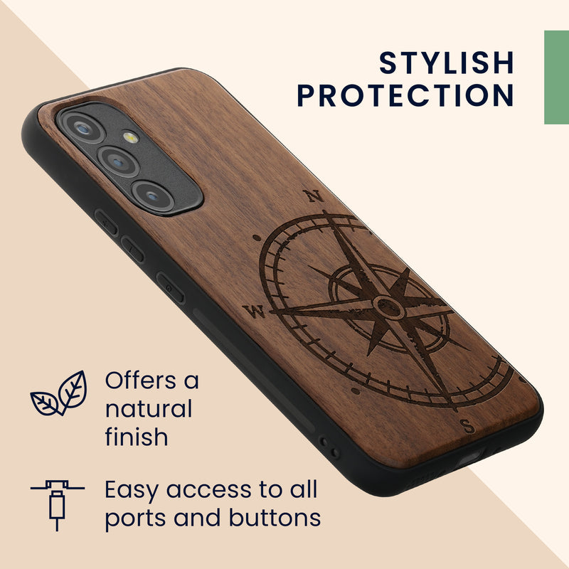 kwmobile Hülle kompatibel mit Samsung Galaxy A54 5G Handy Cover TPU Handyhülle Kompass Vintage