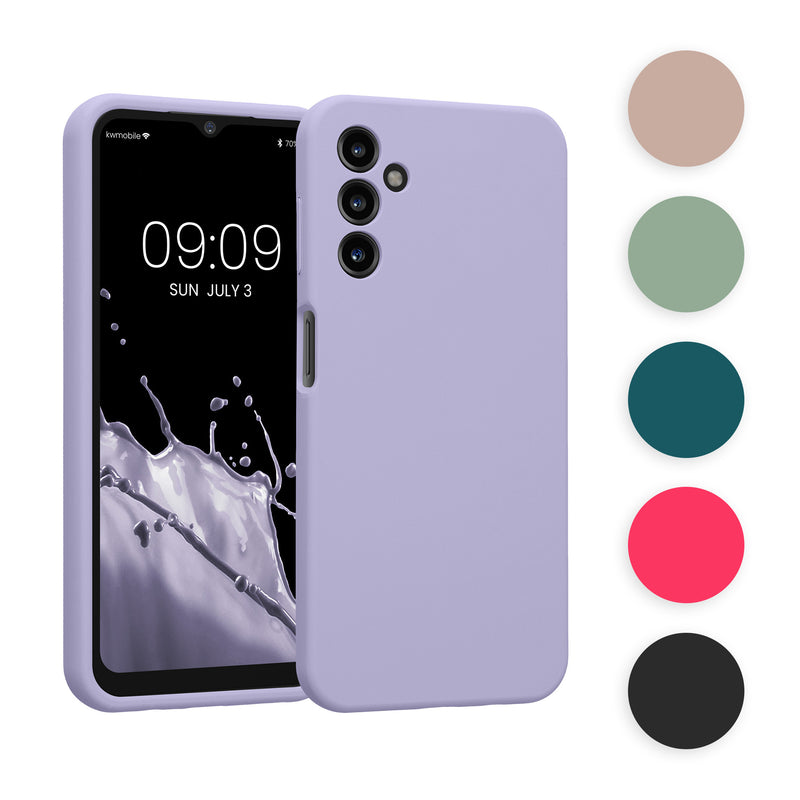 kwmobile Hülle kompatibel mit Samsung Galaxy A14 5G Hülle - Silikon Handy Case - Handyhülle weiche Oberfläche - kabelloses Laden - Limettengrün Limettengrün  