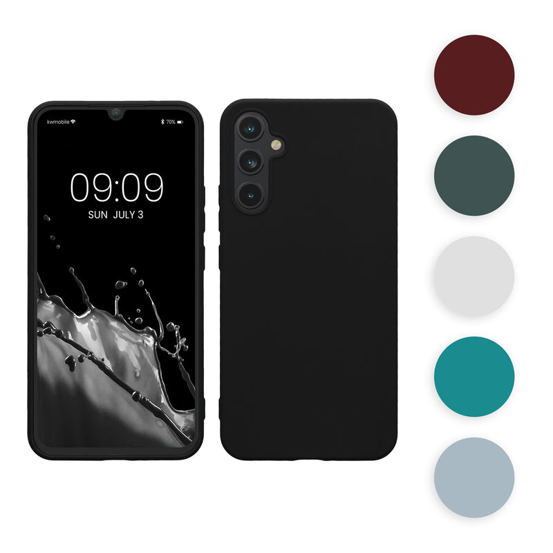 kwmobile Hülle kompatibel mit Samsung Galaxy A34 5G Hülle - weiches TPU Silikon Case - Cover geeignet für kabelloses Laden - Hellblau matt Hellblau matt  