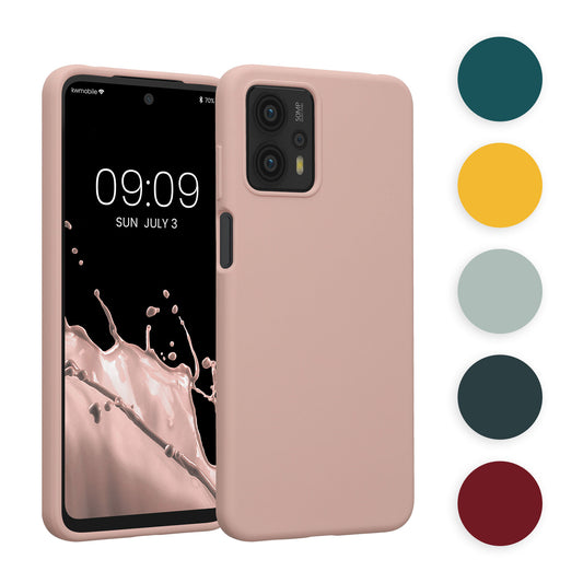 kwmobile Hülle kompatibel mit Motorola Moto G23 / Moto G13 Hülle - Silikon Handy Case - Handyhülle weiche Oberfläche - kabelloses Laden - Petrol Petrol  