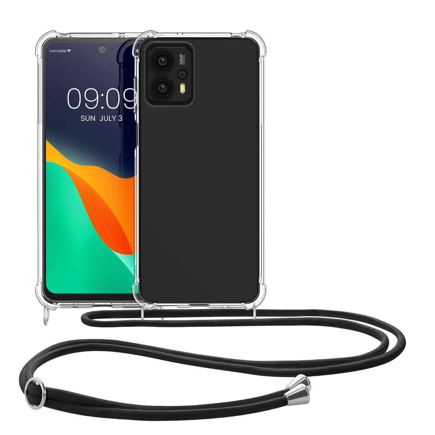 kwmobile Necklace Case kompatibel mit Motorola Moto G23 / Moto G13 Hülle Silikon Cover mit Handykette Band Handyhülle