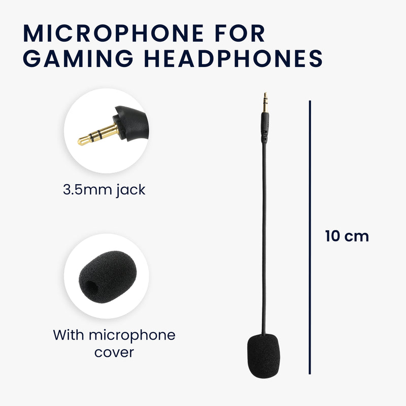 kwmobile Ersatz Kopfhörer Mikrofon kompatibel mit Turtle Beach Stealth 400 / 420x / 450 / 520 / Recon 50x / 50p / 60p Headset - Gaming Headphones Mikrofon mit 3,5 mm Klinkenstecker