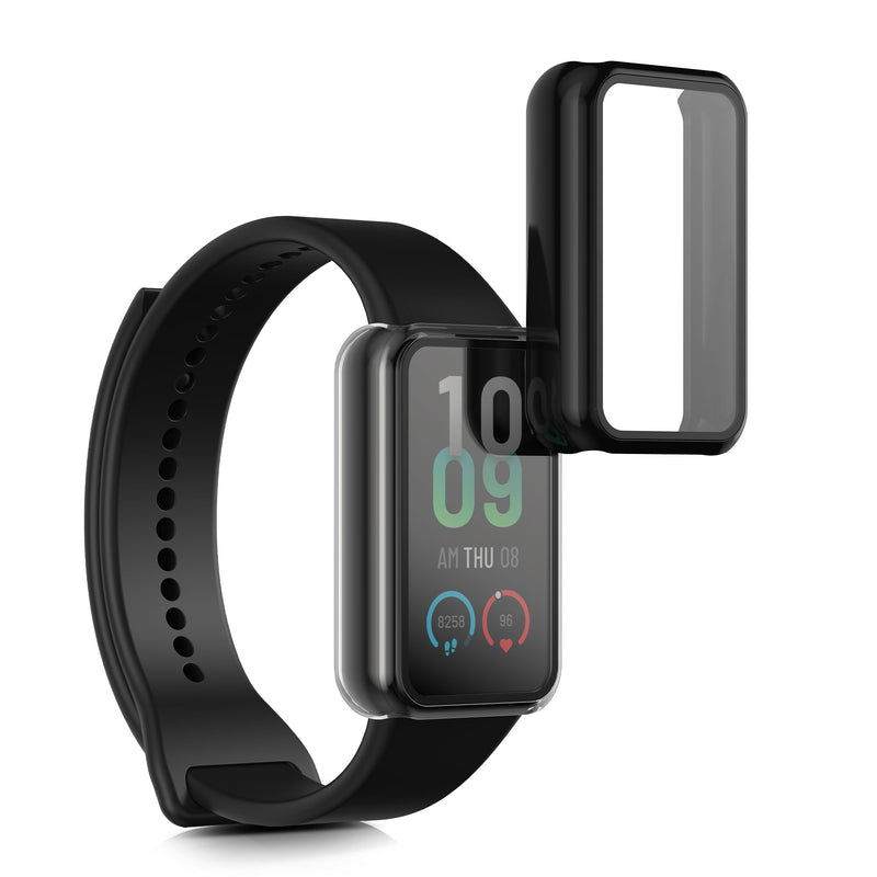 kwmobile Glas Hülle für Huami Amazfit Band 7 Schutzhülle Fullbody Fitnesstracker Case Set