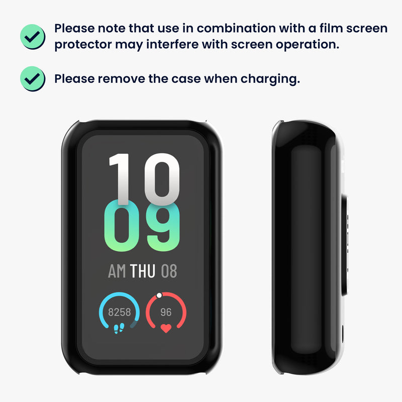 kwmobile Glas Hülle für Huami Amazfit Band 7 Schutzhülle Fullbody Fitnesstracker Case Set