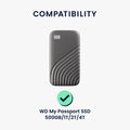 kwmobile Hülle kompatibel mit WD My Passport SSD 500GB / 1T / 2T / 4T Festplatte Schutzhülle für portable SSD