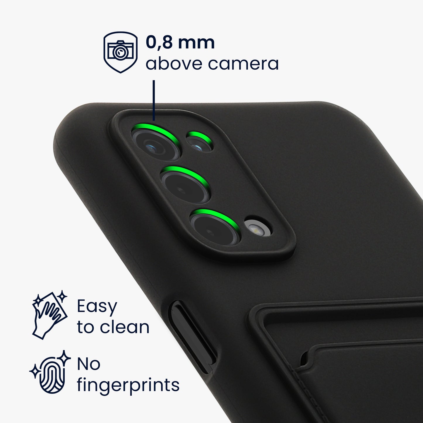 kwmobile Handyhülle kompatibel mit Oppo A74 (5G) / A54 (5G) Hülle - Handy Cover mit Fach für Karten