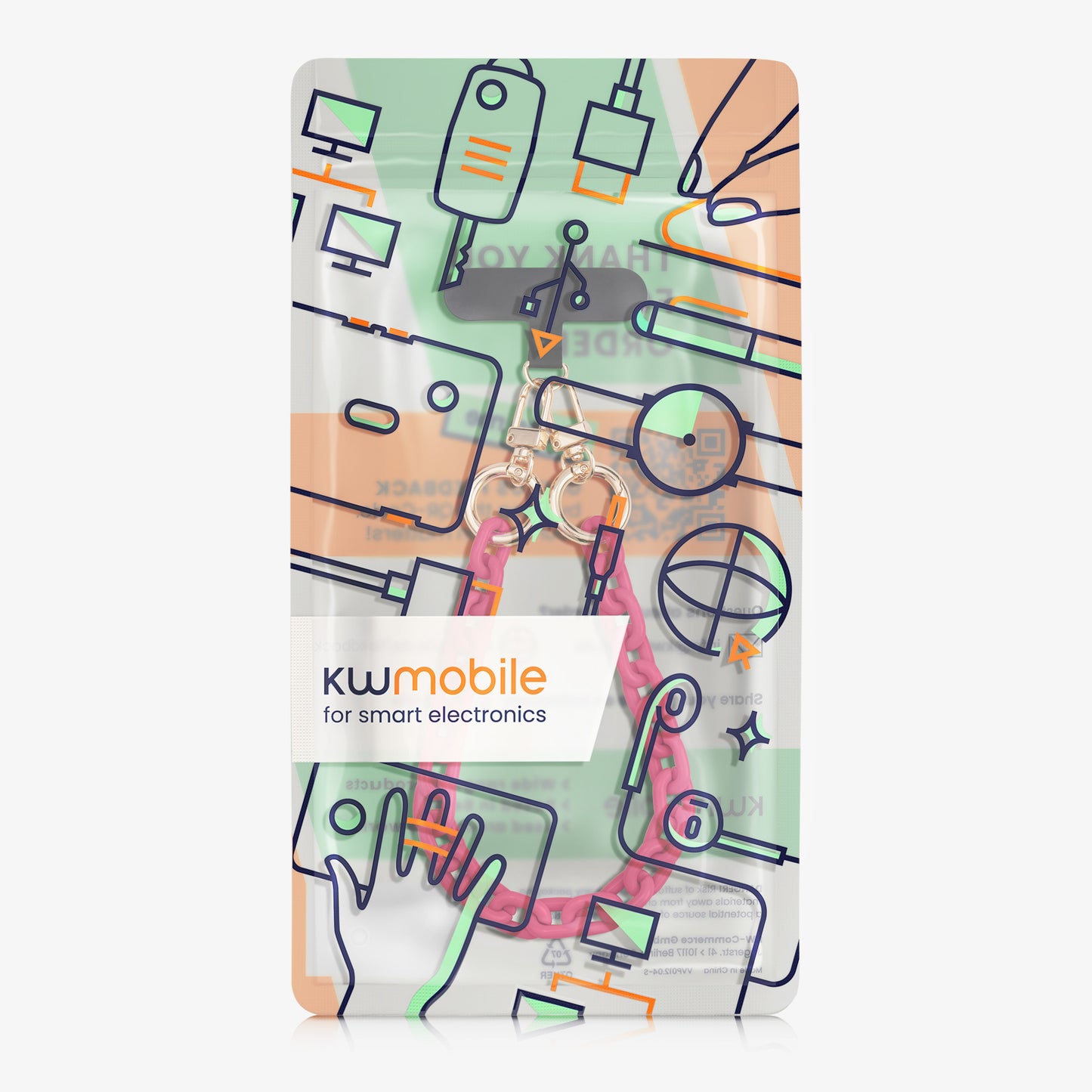 kwmobile Universelle Handykette - Handyband zum Umhängen mit Universalhalterung - 35 x 1,4 cm