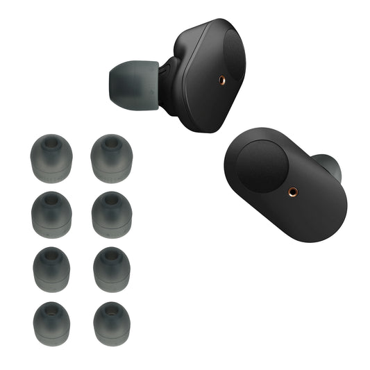 kwmobile 8x Ersatzpolster kompatibel mit Sony WF-1000XM3 / WF-SP900 / WF-SP510 - 4 Größen - Silikon Ersatz Ohrstöpsel In-Ear Kopfhörer - Polster Schwarz  