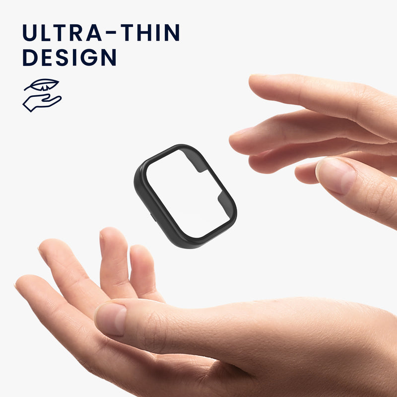 kwmobile Glas Hülle für Xiaomi Redmi Mi Watch Lite 3 / Redmi Watch 3 Schutzhülle Fullbody Fitnesstracker Case Set