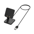 kwmobile USB Ladegerät kompatibel mit Haylou RT2 LS10 / Solar LS05 / RT LS05S - USB Kabel Charger Stand - Smart Watch Ladestation - Docking Station - Ladekabel mit Standfunktion Schwarz  