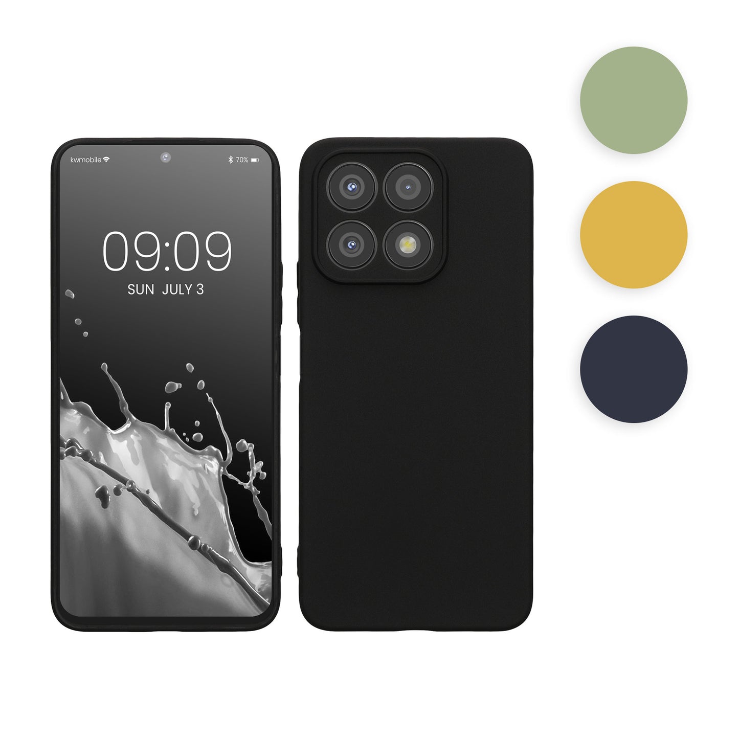 kwmobile Handyhülle kompatibel mit Honor X8a Hülle - Handy Case aus weichem Silikon in Schwarz matt Schwarz matt  