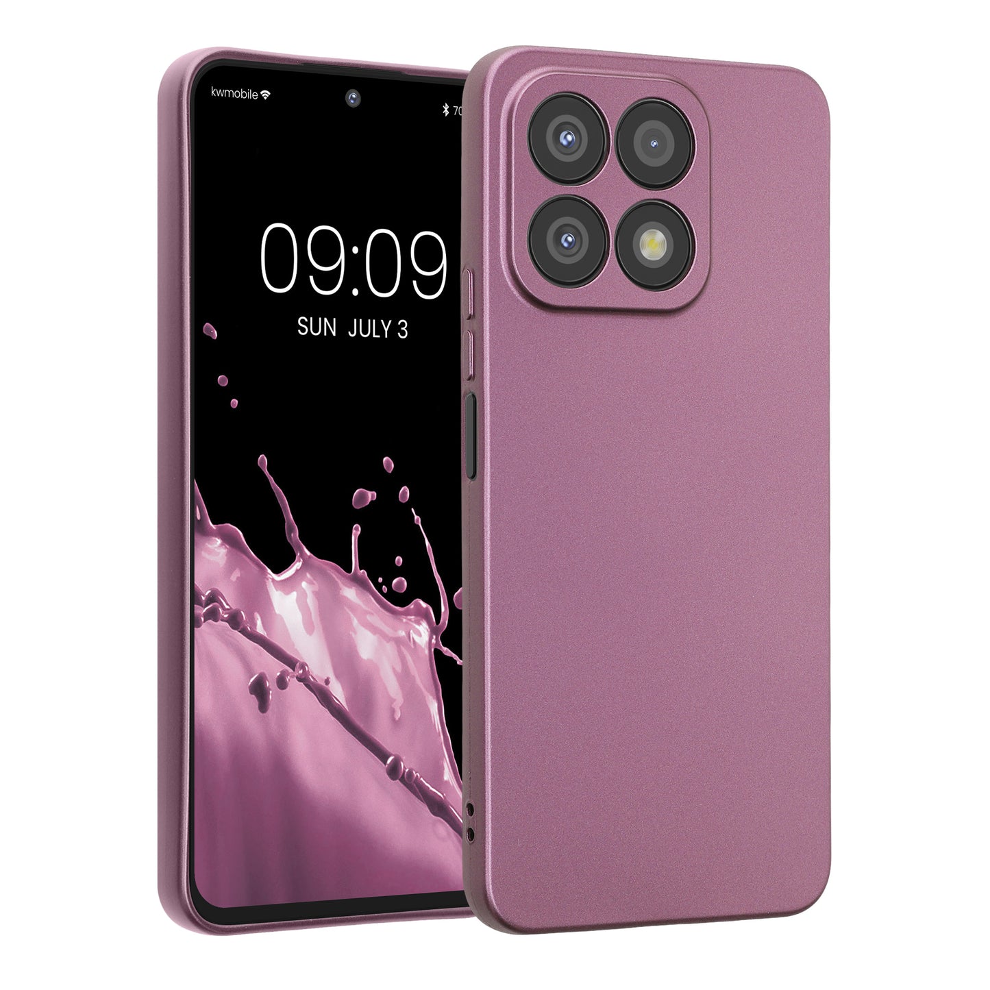 kwmobile Handyhülle kompatibel mit Honor X8a Hülle - weiche Silikon Case metallisch schimmernd in Metallic Lavendel Metallic Lavendel  