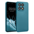 kwmobile Handyhülle kompatibel mit Honor X8a Hülle - weiche Silikon Case metallisch schimmernd in Metallic Karibikblau Metallic Karibikblau  