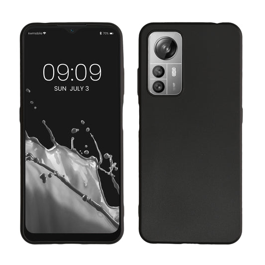 kwmobile Hülle kompatibel mit Blackview A85 Hülle - weiches TPU Silikon Case - Cover geeignet für kabelloses Laden - Schwarz matt Schwarz matt  