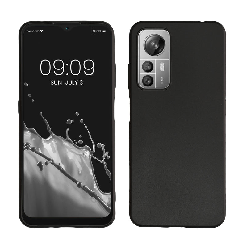 kwmobile Hülle kompatibel mit Blackview A85 Hülle - weiches TPU Silikon Case - Cover geeignet für kabelloses Laden - Schwarz matt Schwarz matt  