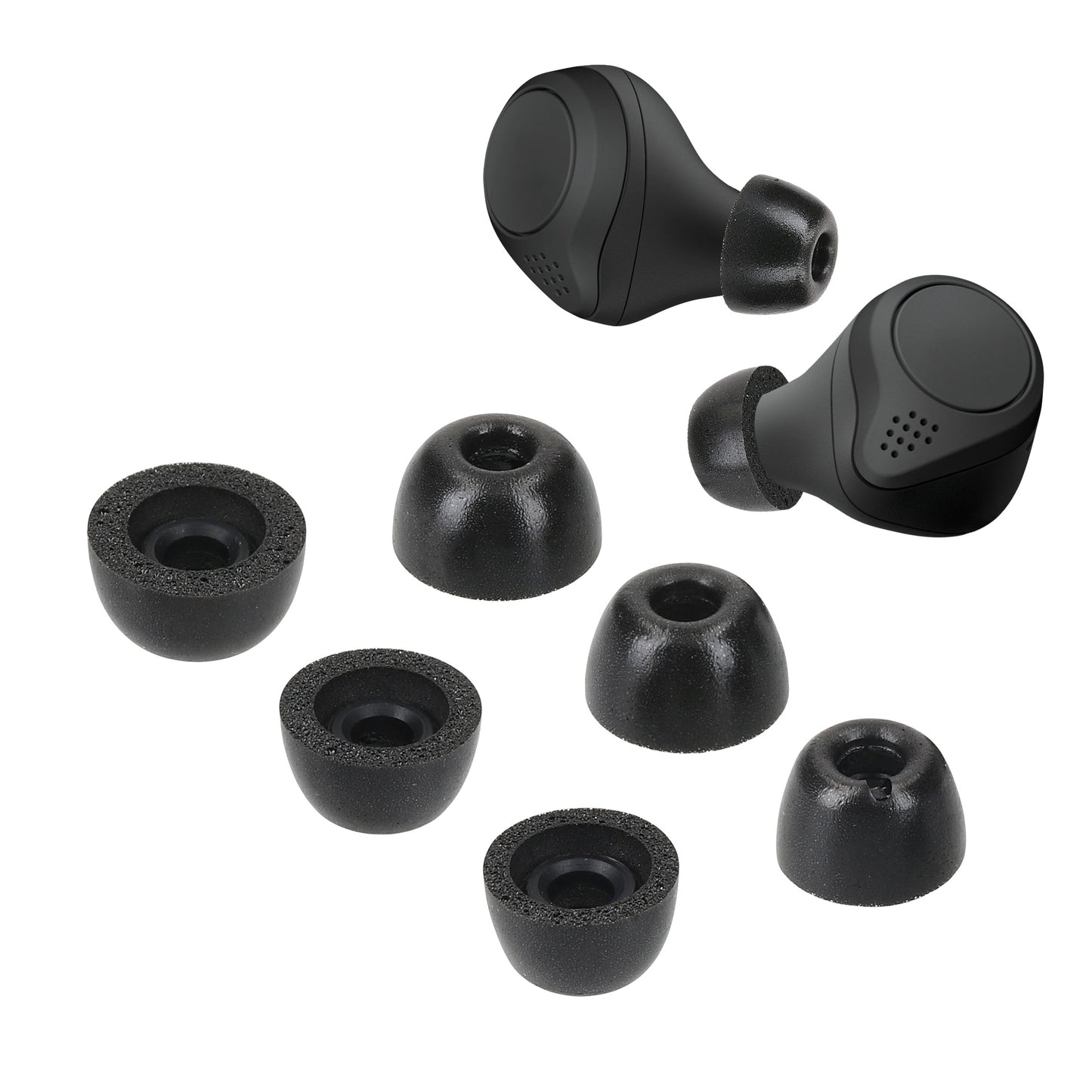 kwmobile 6x Ersatz In Ear Kopfhörer kompatibel mit Jabra Elite 75t /65t / Active - 3 Größen - Polster Ohrstöpsel In-Ear Ohrhörer