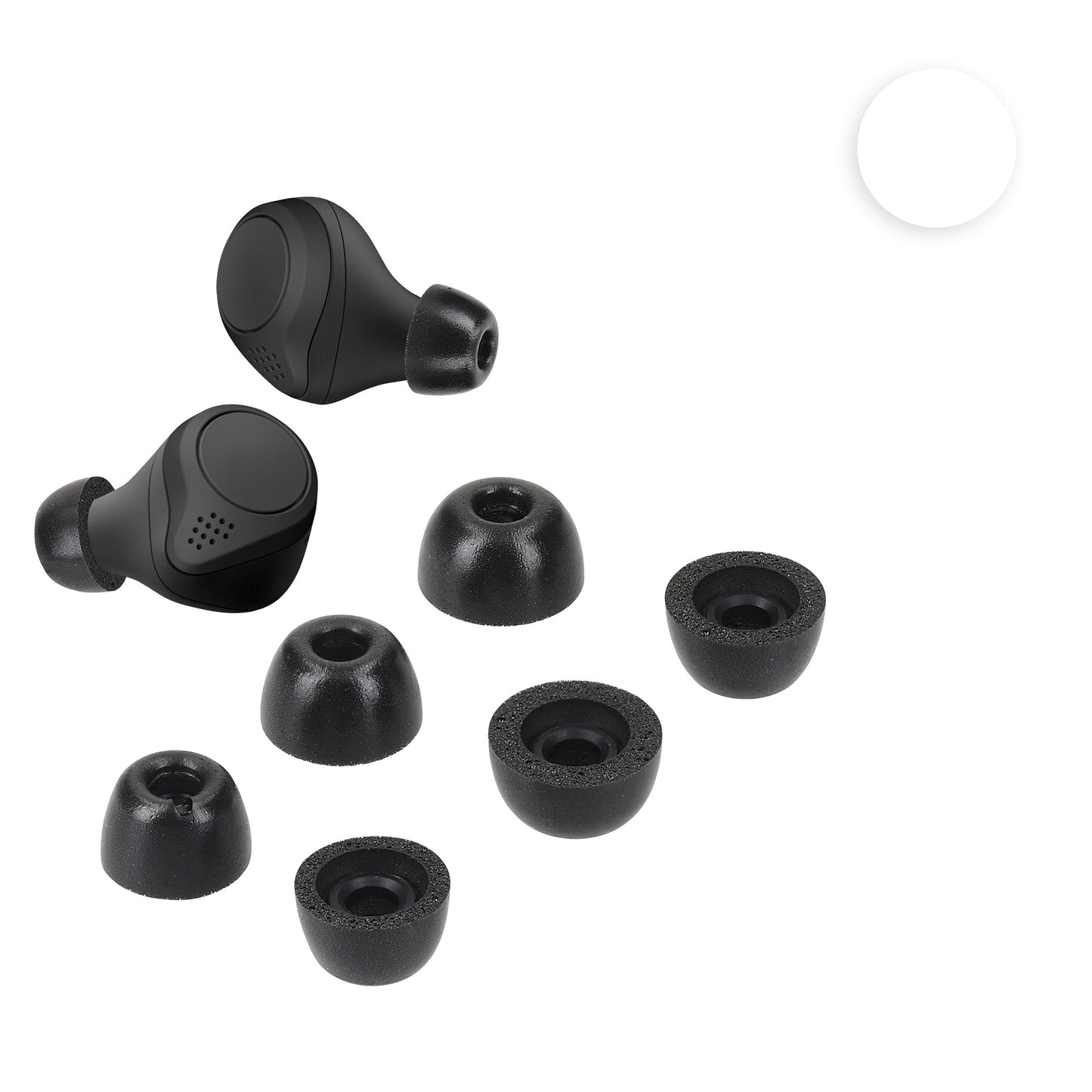 kwmobile 6x Ersatz In Ear Kopfhörer kompatibel mit Jabra Elite 75t /65t / Active - 3 Größen - Polster Ohrstöpsel In-Ear Ohrhörer - Grau Grau  