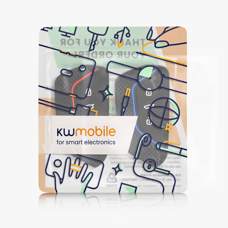 kwmobile Autoschlüssel Cover kompatibel mit VW Golf 8 3-Tasten Autoschlüssel Hülle