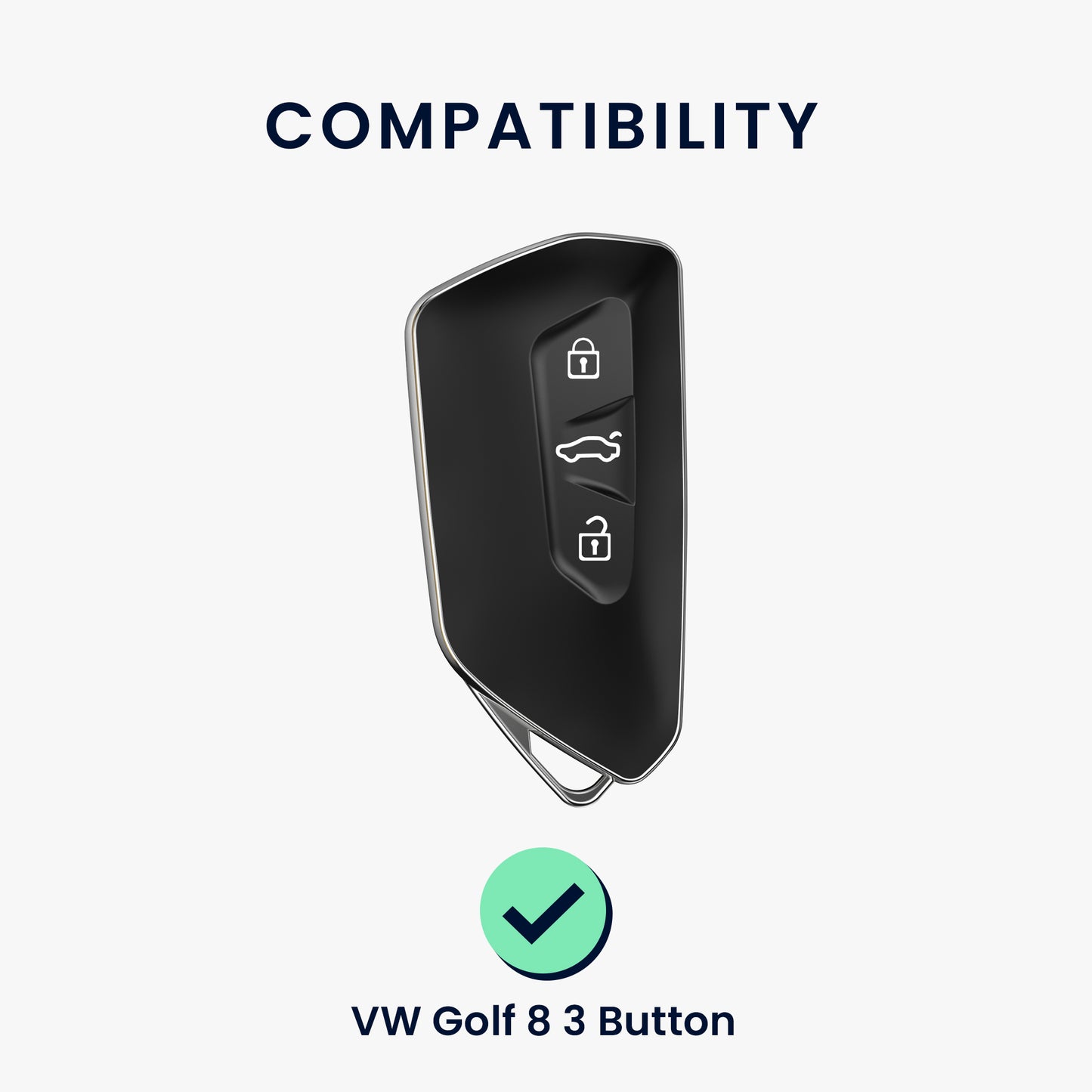 kwmobile Autoschlüssel Cover kompatibel mit VW Golf 8 3-Tasten Autoschlüssel Hülle