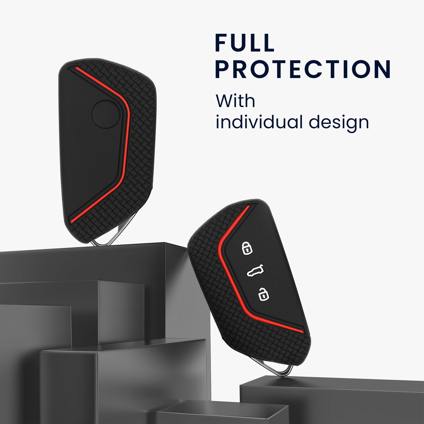 kwmobile Autoschlüssel Cover kompatibel mit VW Golf 8 3-Tasten Autoschlüssel Hülle