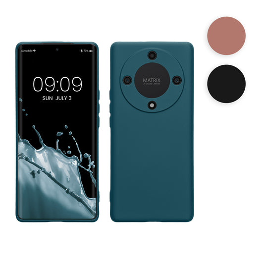 kwmobile Slim Case kompatibel mit Honor Magic5 Lite 5G Hülle - Handyhülle aus Silikon in Petrol matt Petrol matt  