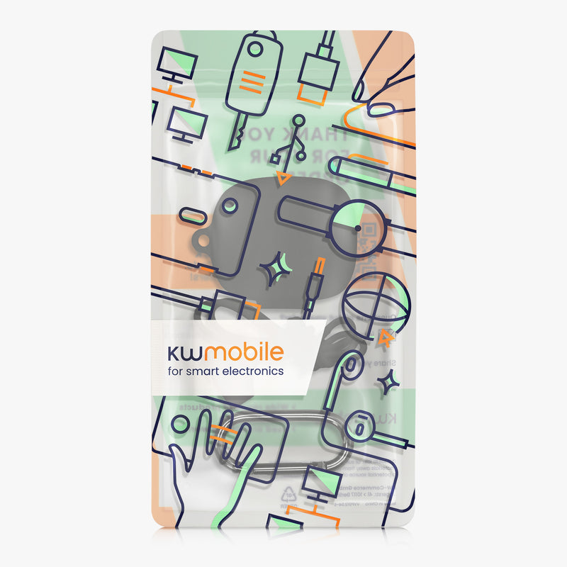 kwmobile 2in1 Set Hülle und Halteband kompatibel mit JBL Live Pro Plus Case - Kopfhörer Band Strap 70 cm