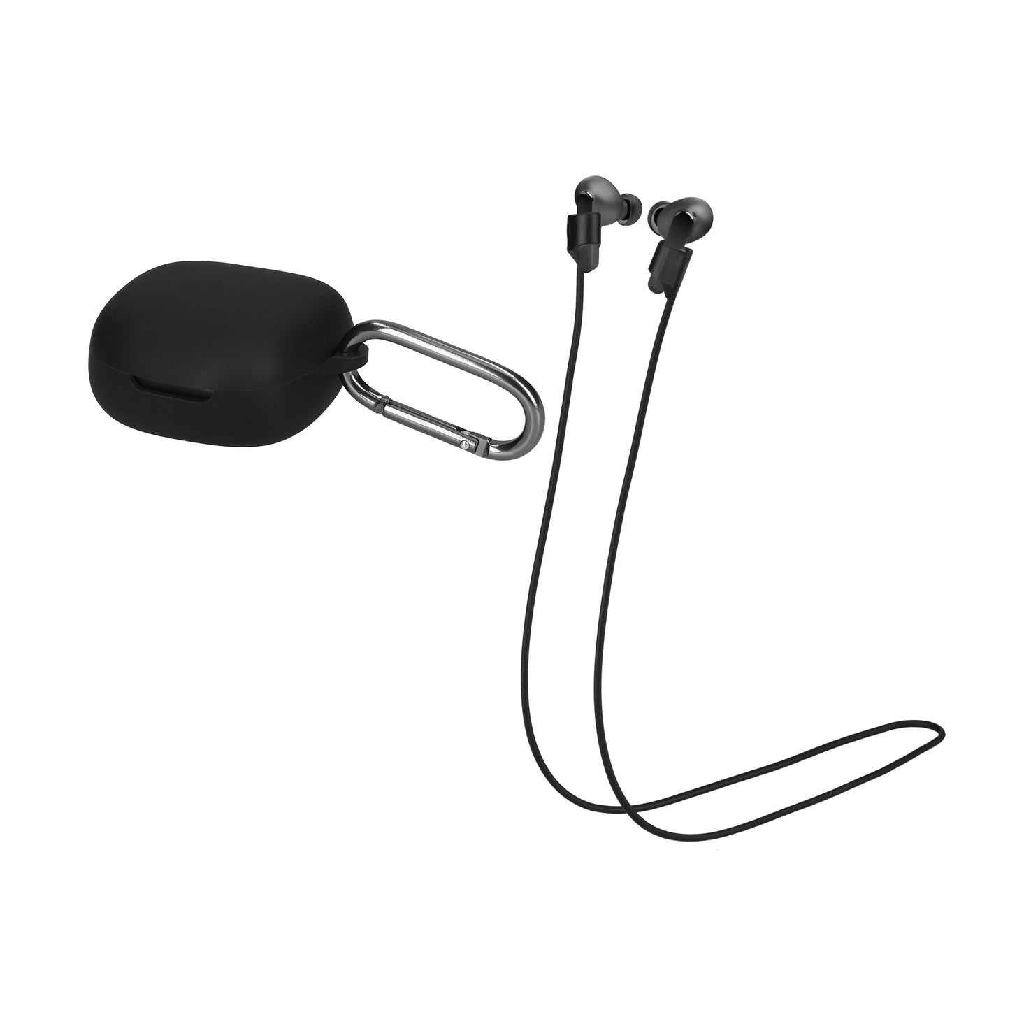 kwmobile 2in1 Set Hülle und Halteband kompatibel mit JBL Live Pro Plus Case - Kopfhörer Band Strap 70 cm