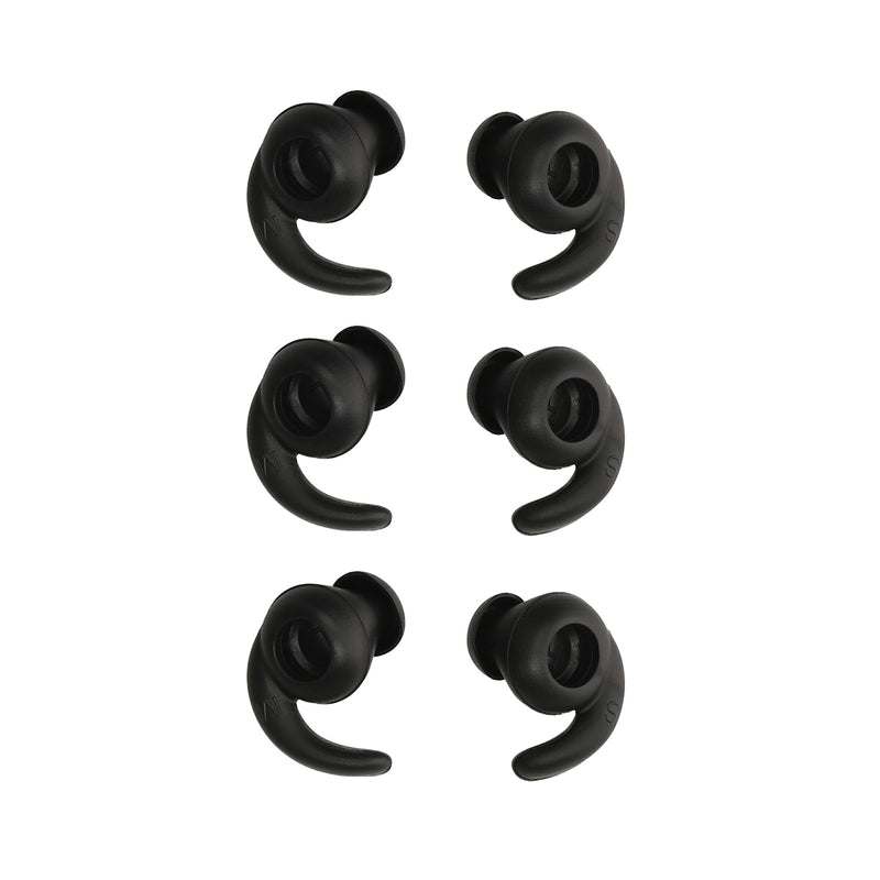 kwmobile 6 Ohrhalter kompatibel mit JBL Reflect BT - Ohrbügel Ohrhaken aus Silikon Schwarz Schwarz  