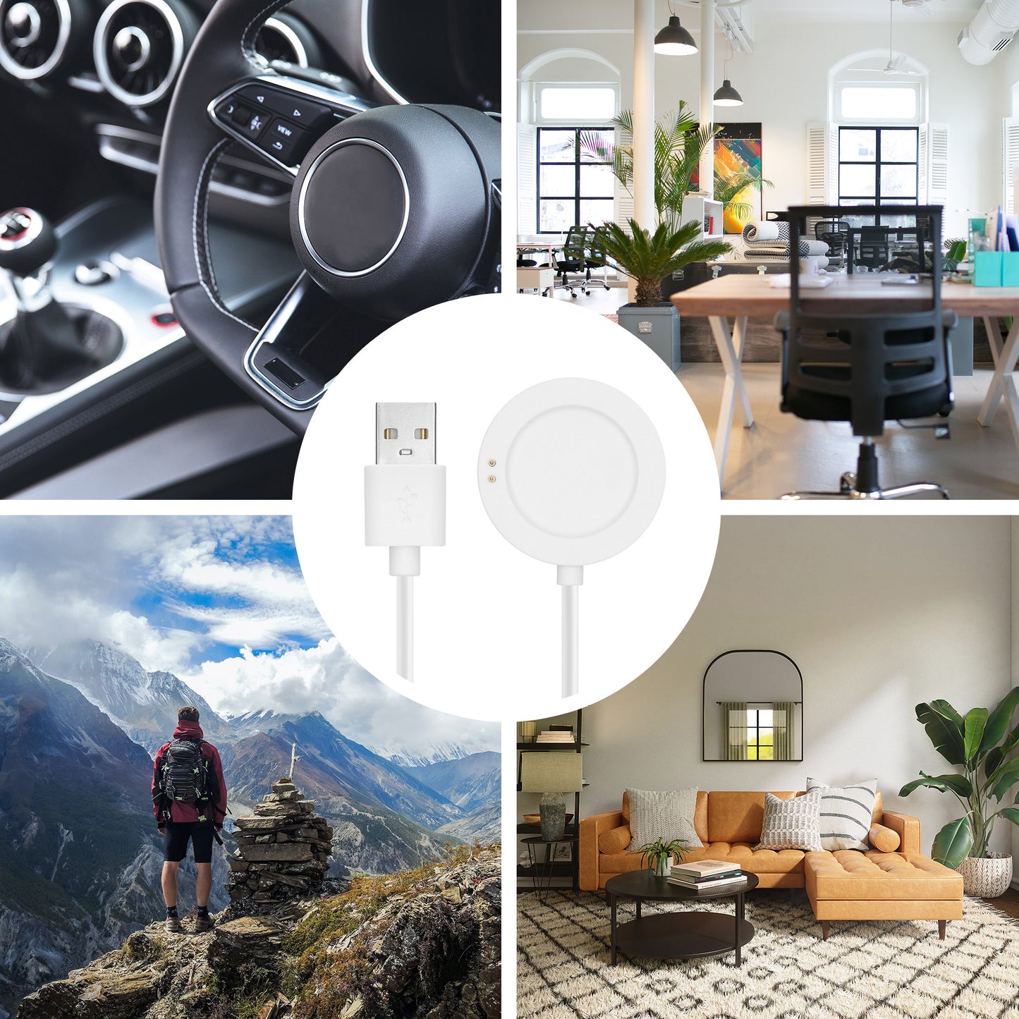 kwmobile USB Kabel Charger kompatibel mit Xiaomi Watch S2 Ladekabel Smart Watch Ersatzkabel Fitnesstracker Aufladekabel