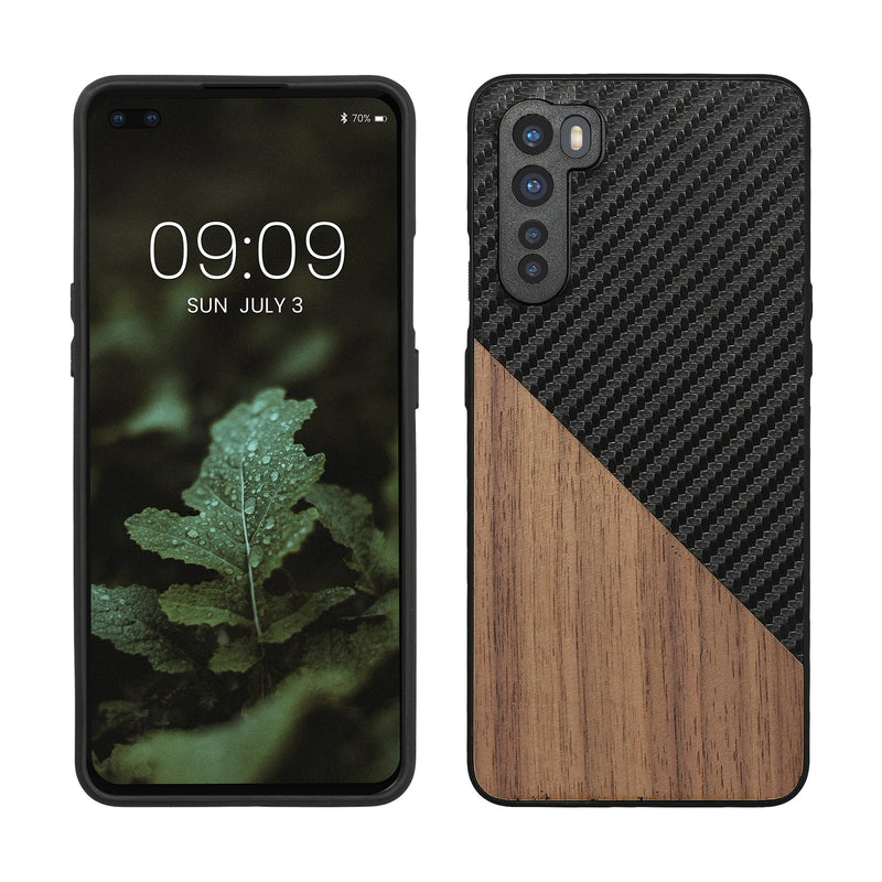 kwmobile Hülle kompatibel mit OnePlus Nord - Handyhülle - Handy Schutzhülle - Smartphone Cover - Dunkelbraun Schwarz Dunkelbraun  