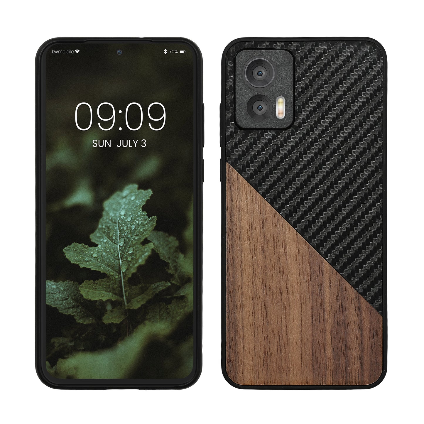 kwmobile Hülle kompatibel mit Motorola Edge 30 Neo - Handyhülle - Handy Schutzhülle - Smartphone Cover - Dunkelbraun Schwarz Dunkelbraun  