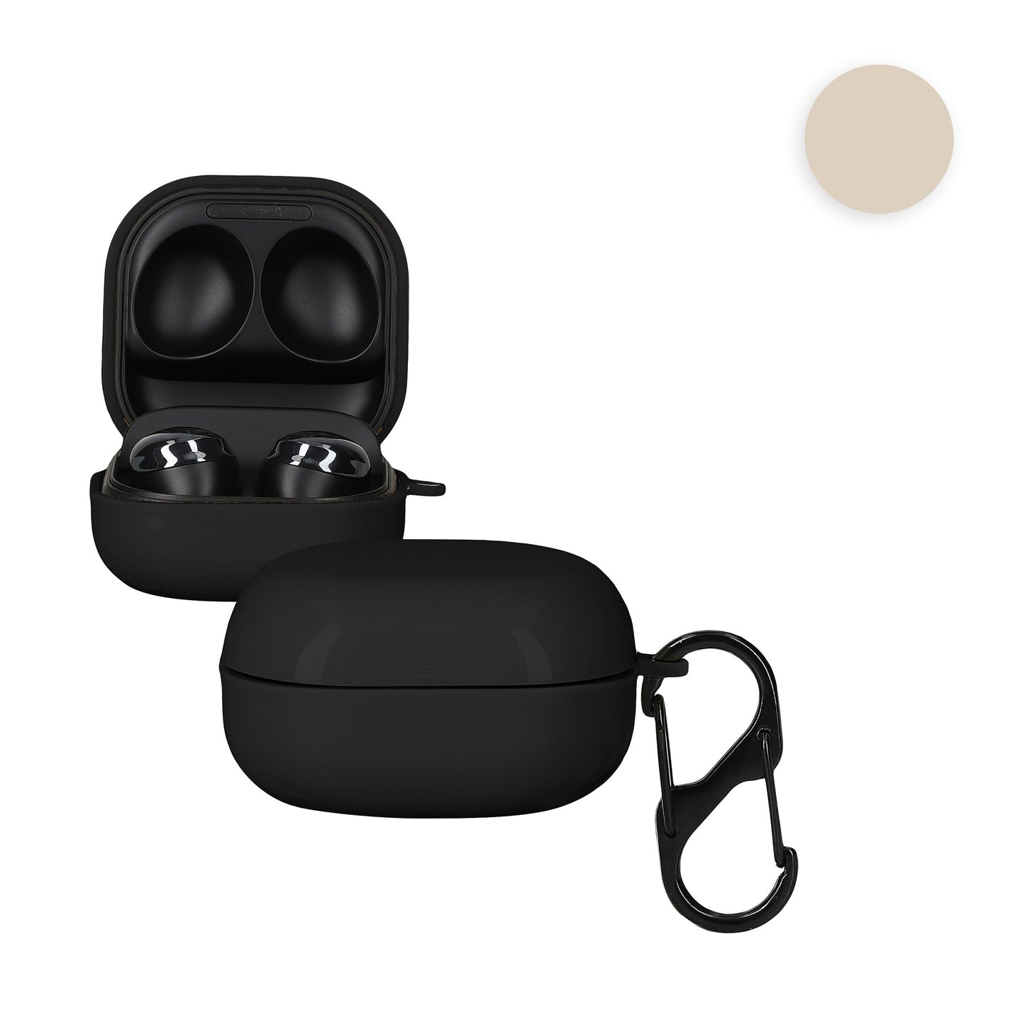kwmobile Hülle kompatibel mit Samsung Galaxy Buds 2 Pro / Buds 2 / Buds Live Hülle - TPU Case - Schutzhülle für Kopfhörer - Cover in Schwarz Schwarz  