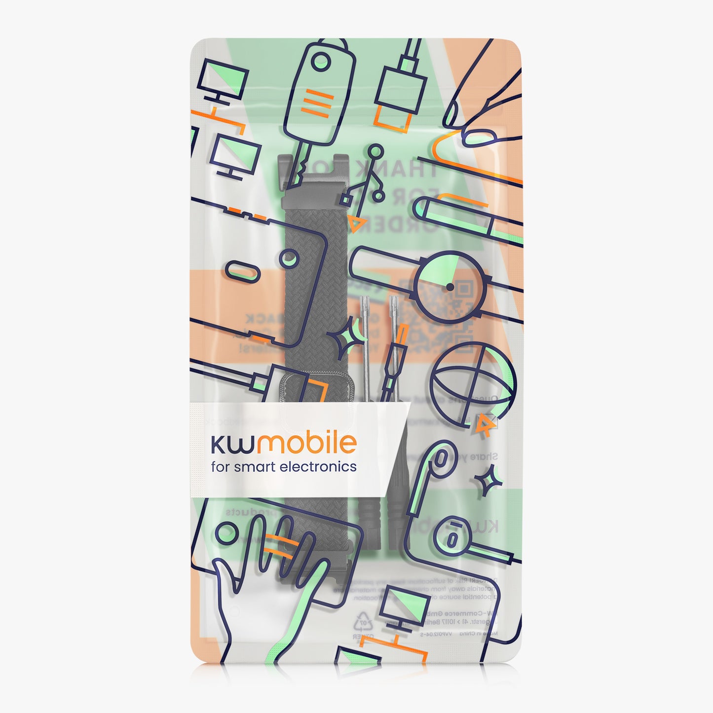 kwmobile Armband kompatibel mit Huami Amazfit T-Rex / T-Rex Pro Fitnesstracker Sportarmband Band Innenmaße von