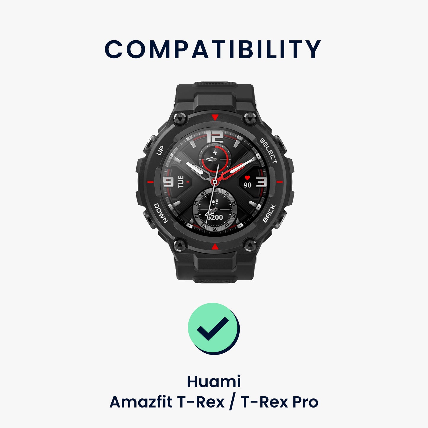 kwmobile Armband kompatibel mit Huami Amazfit T-Rex / T-Rex Pro Fitnesstracker Sportarmband Band Innenmaße von