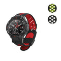 kwmobile 1x Uhrenarmband für Huami Amazfit T-Rex / T-Rex Pro Armband - Fitnesstracker Band Set aus TPU Silikon - Ersatzarmband Smartwatch - Schwarz Grün Schwarz  [dsg03]