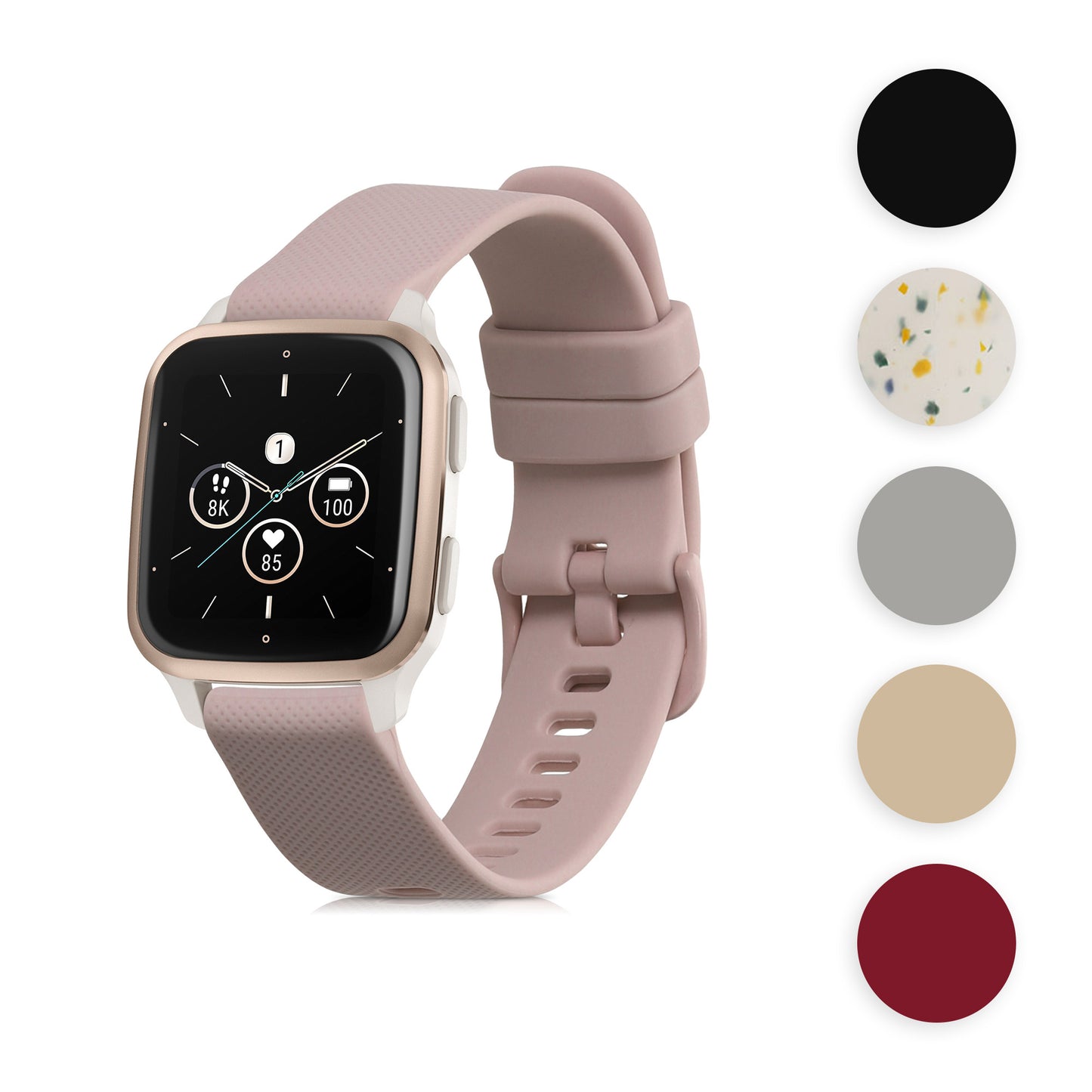kwmobile Silikon Uhrenarmband für Garmin Venu Sq 2 Music / Sq 2 / Vivoactive 6 / Vivoactive 5 Armband - Ersatzarmband für Fitnesstracker - Wechselarmband Smartwatch - Beige Beige  