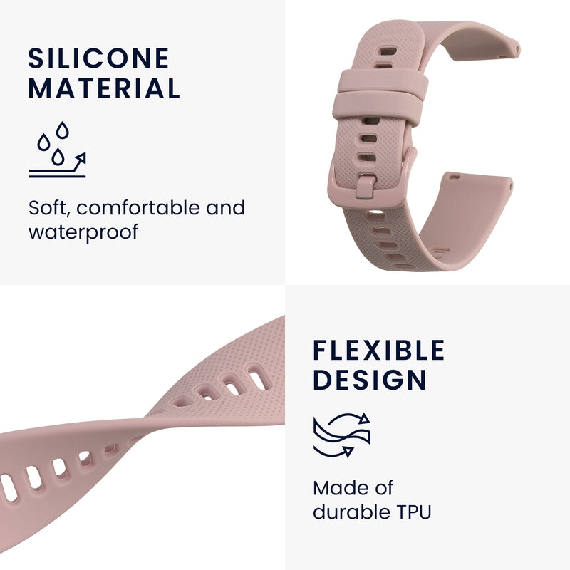 kwmobile Silikon Uhrenarmband für Garmin Venu Sq 2 Music / Sq 2 / Vivoactive 6 / Vivoactive 5 Armband Ersatzarmband für Fitnesstracker Wechselarmband Smartwatch