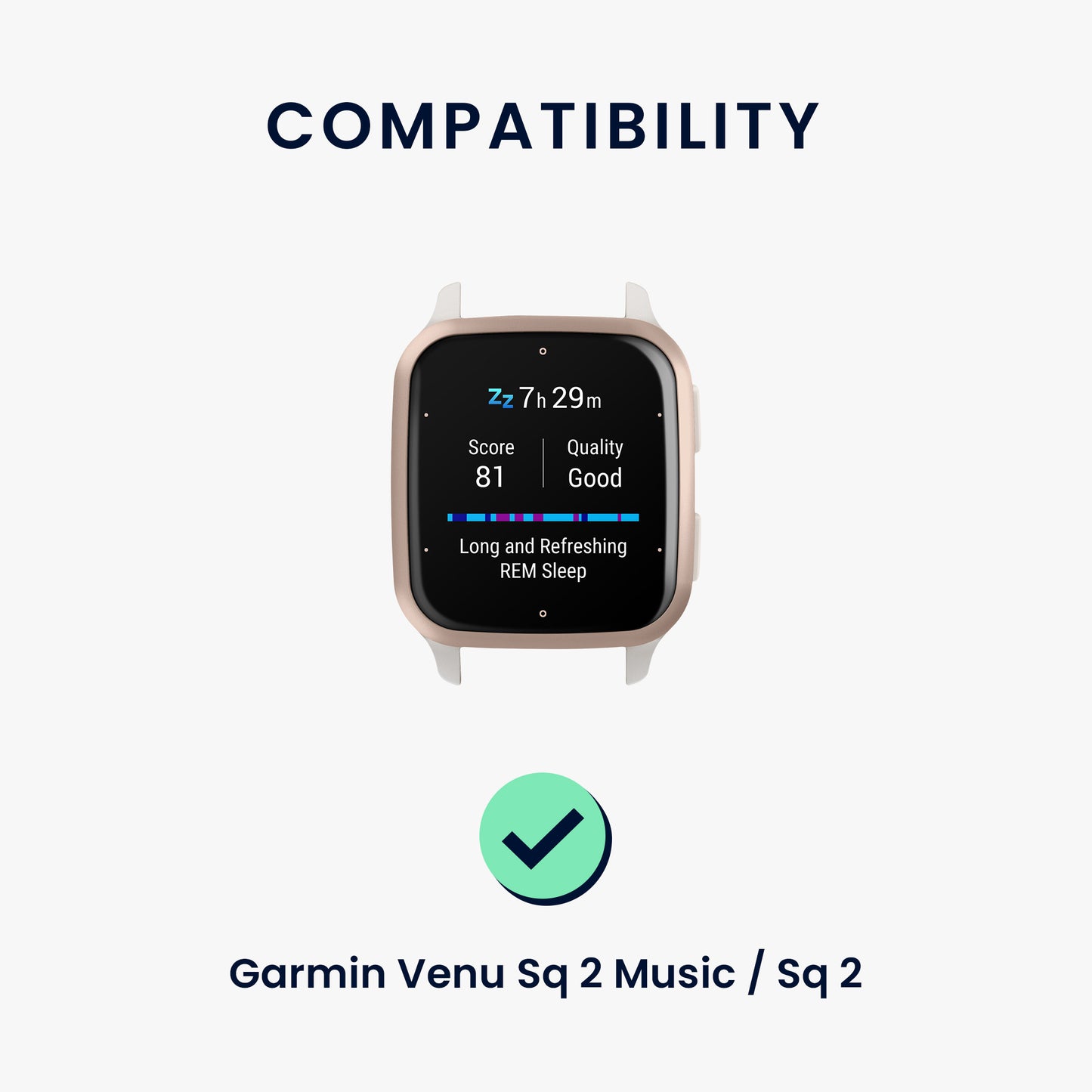 kwmobile Silikon Uhrenarmband für Garmin Venu Sq 2 Music / Sq 2 / Vivoactive 6 / Vivoactive 5 Armband Ersatzarmband für Fitnesstracker Wechselarmband Smartwatch