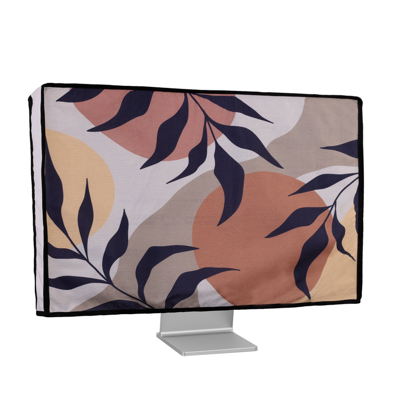 kwmobile Hülle kompatibel mit 27-28" Monitor - Schutzhülle Staubschutz Abdeckhaube für PC Bildschirm - Computer Screen Cover Staubhaube Haube - Pflanzen und Formen