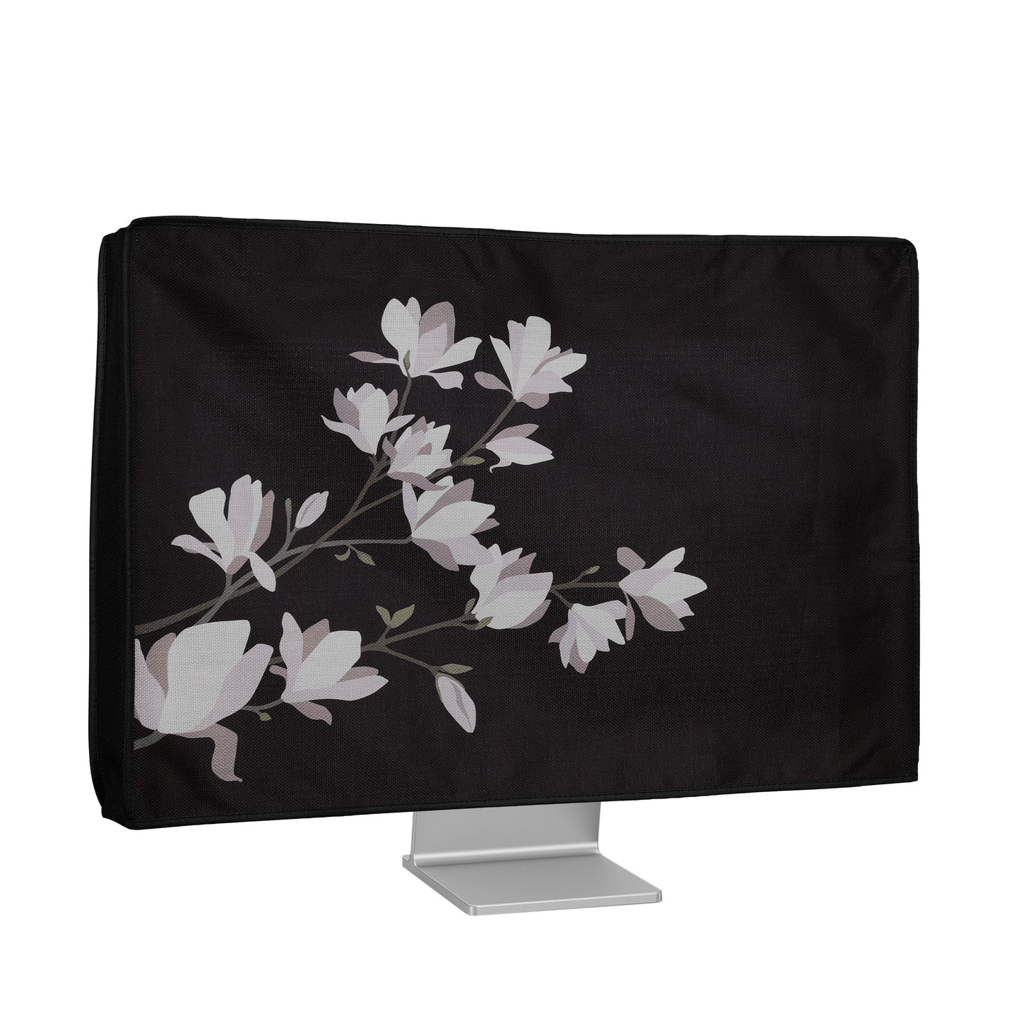 kwmobile Hülle kompatibel mit 27-28" Monitor - Schutzhülle Staubschutz Abdeckhaube für PC Bildschirm - Computer Screen Cover Staubhaube Haube - Pflanzen und Formen