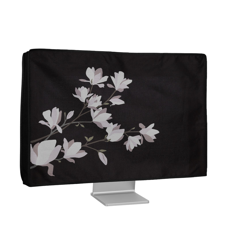 kwmobile Hülle kompatibel mit 27-28" Monitor - Schutzhülle Staubschutz Abdeckhaube für PC Bildschirm - Computer Screen Cover Staubhaube Haube - Pflanzen und Formen