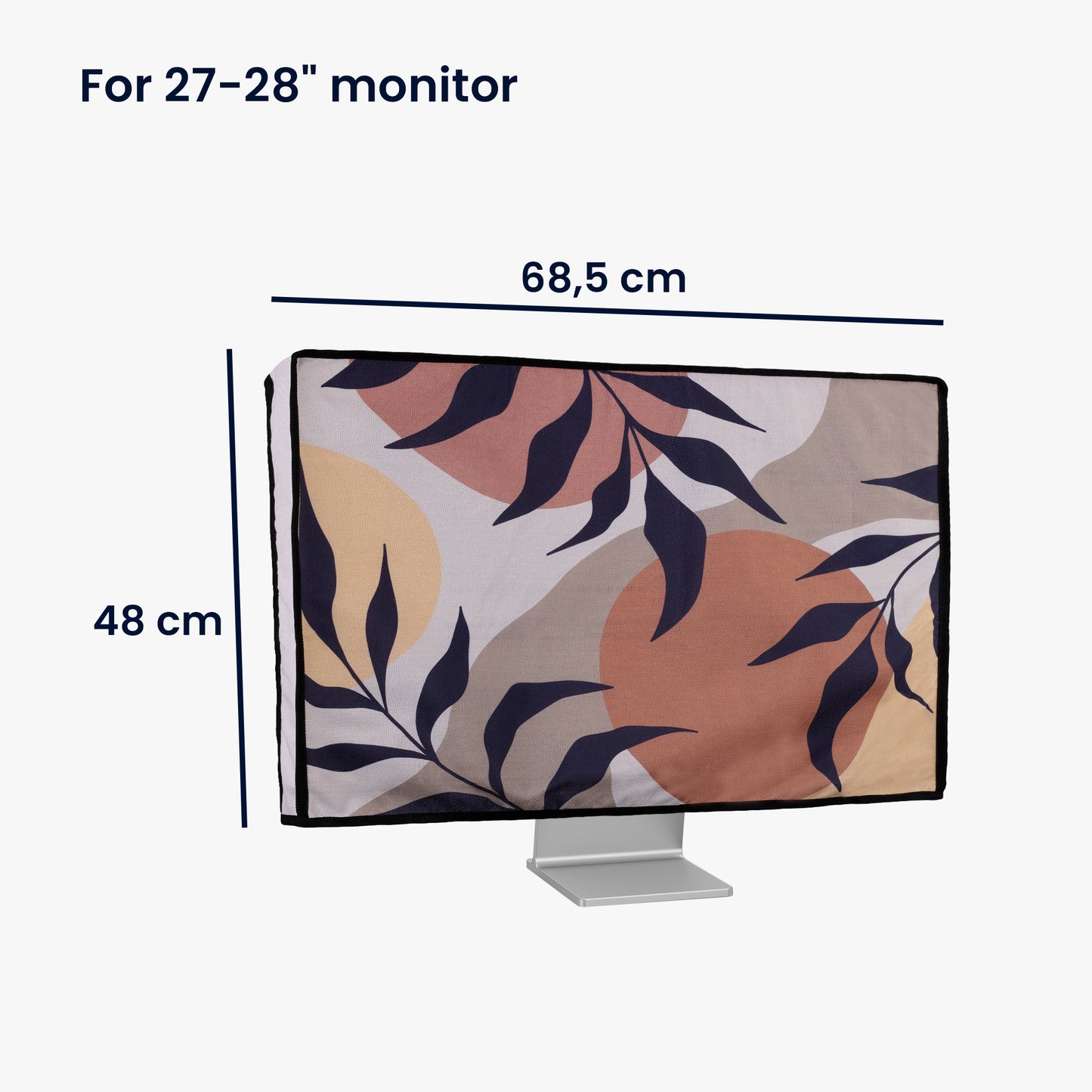 kwmobile Hülle kompatibel mit 27-28" Monitor - Schutzhülle Staubschutz Abdeckhaube für PC Bildschirm - Computer Screen Cover Staubhaube Haube - Pflanzen und Formen