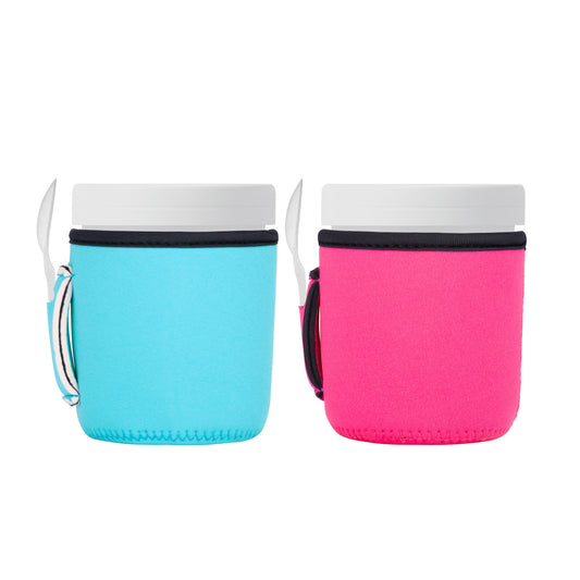 Eiscremebecher Bezug mit Löffelhalter - Pink - Sonstiges