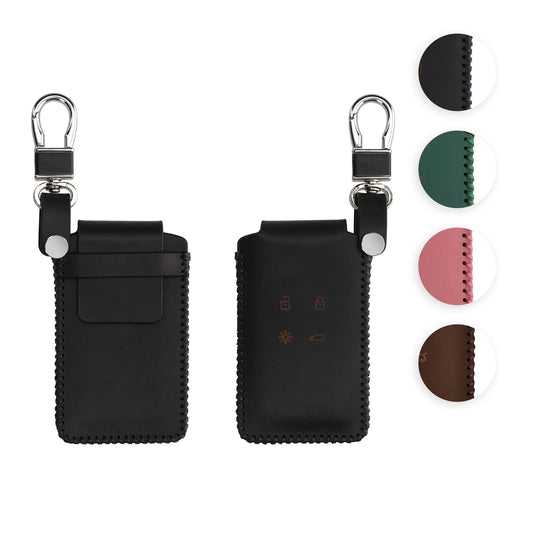 kwmobile Leder Autoschlüssel Hülle kompatibel mit Renault 4-Tasten Smartkey Autoschlüssel (nur Keyless Go) Schlüsselhülle - Schlüssel Tasche Dark Rose Dark Rose  