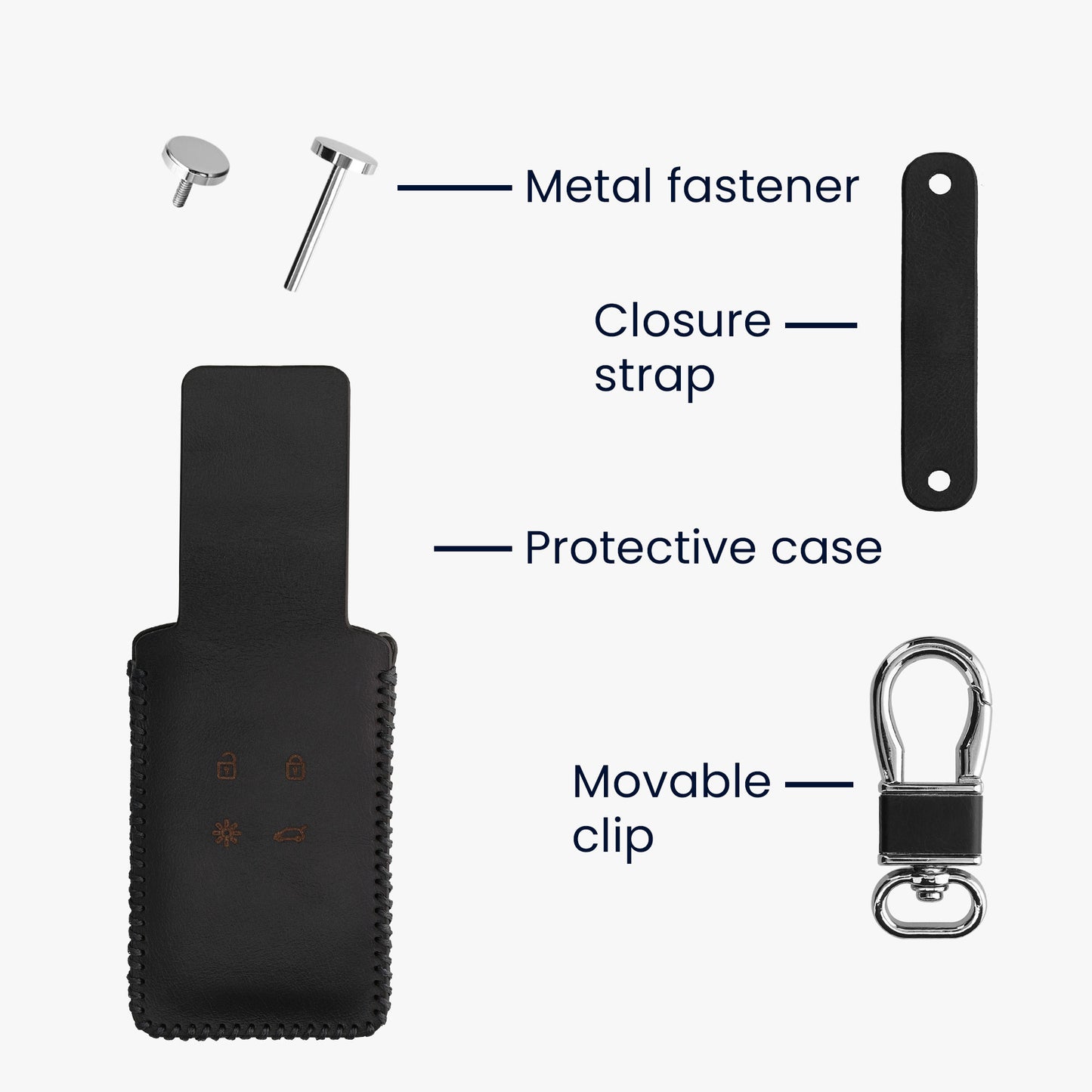 Hülle für Renault 4-Tasten Smartkey Autoschlüssel (nur Keyless Go)
