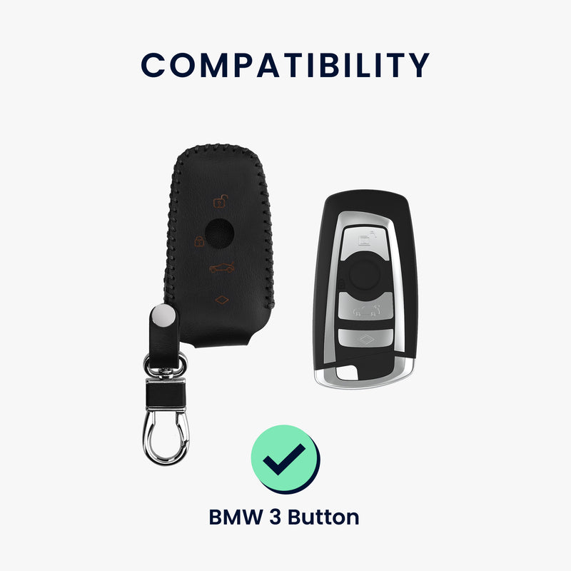 kwmobile Autoschlüssel Hülle kompatibel mit BMW 3-Tasten Funk Autoschlüssel (nur Keyless Go) Schlüsselhülle - Schlüssel Tasche