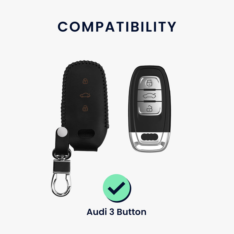 kwmobile Autoschlüssel Hülle kompatibel mit Audi 3-Tasten Keyless Schlüsselhülle Tasche